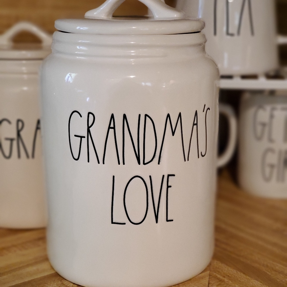 Grandma's Love Ceramic Kitchen Canister - White